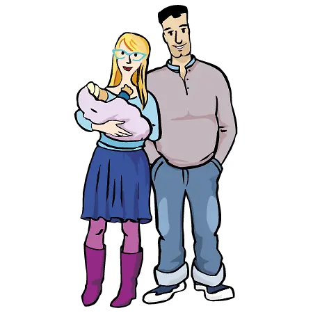 Familie mit Baby 